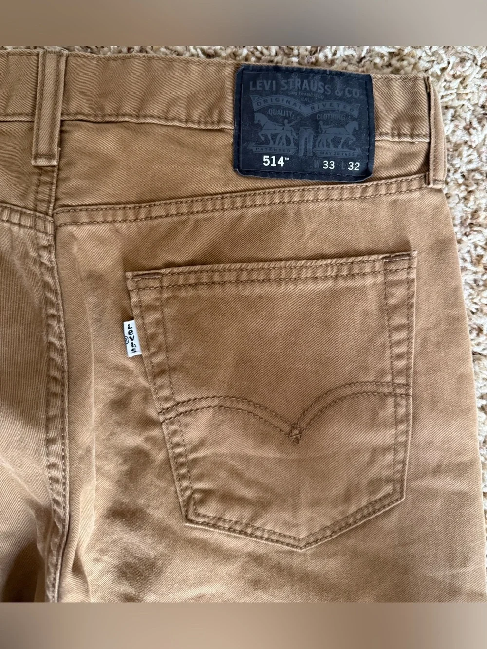 Levi's Strauss 514 Straight Fit Pants in Caramel Brown Tan